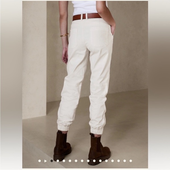 Banana Republic Cream Ankle Pants joggers 6 petite - Picture 7 of 7